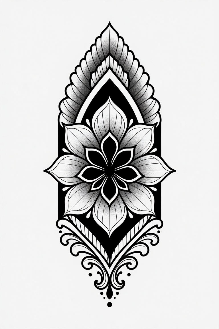Dark Lily — black and grey flash design