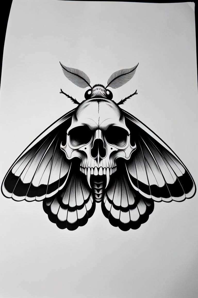 Deathhead Moth II — black and grey flash design