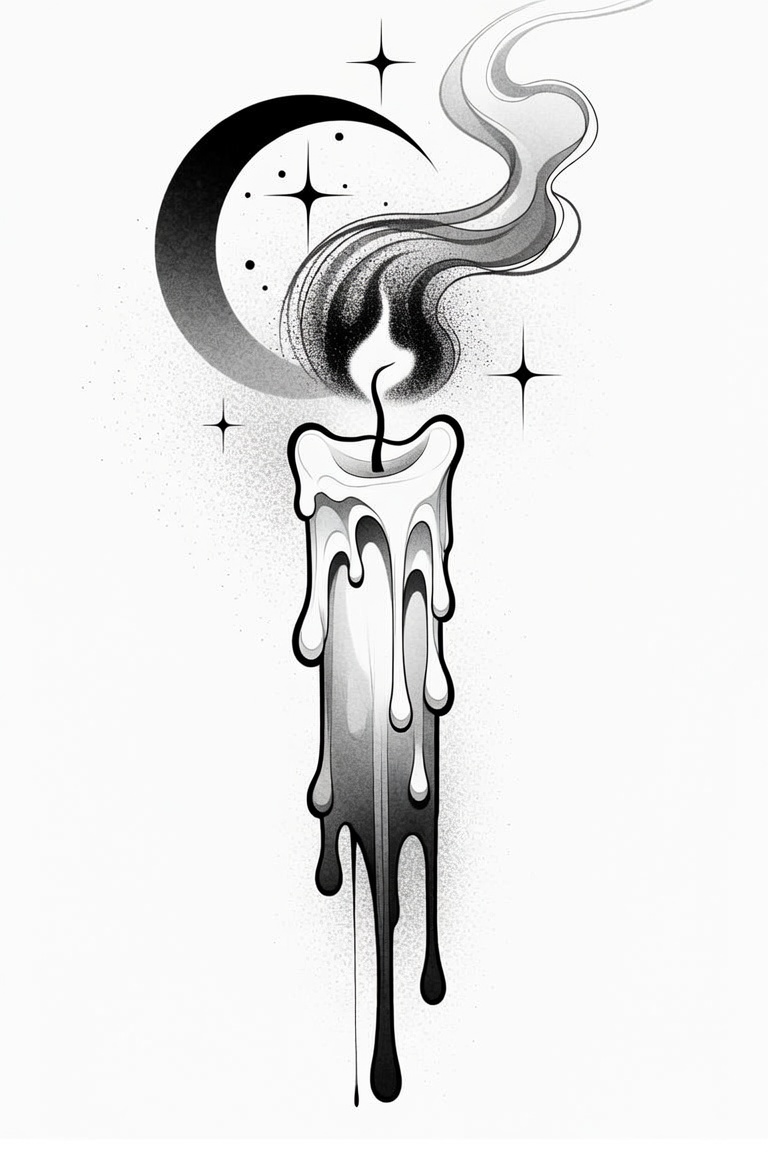 Haunted Candle II — black and grey Halloween flash design
