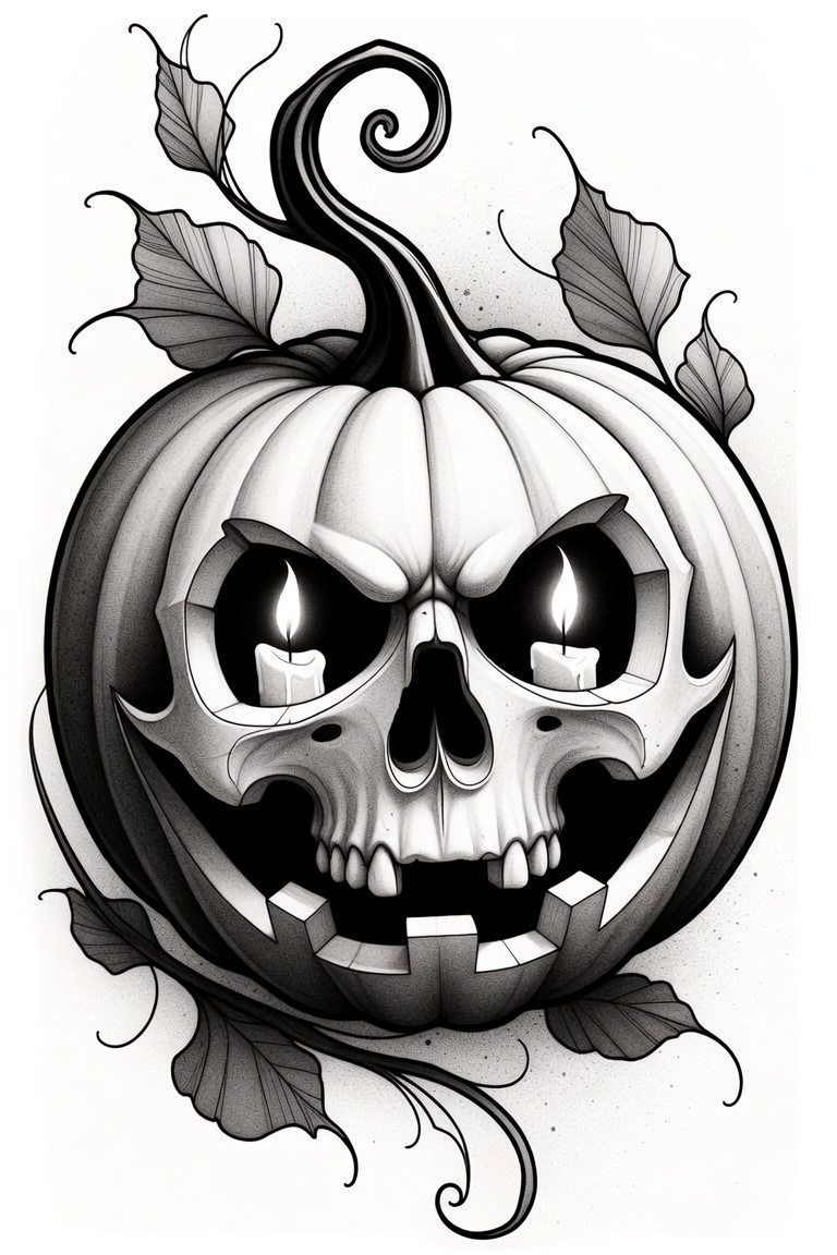 Pumpkin & Candy — black and grey Halloween flash design