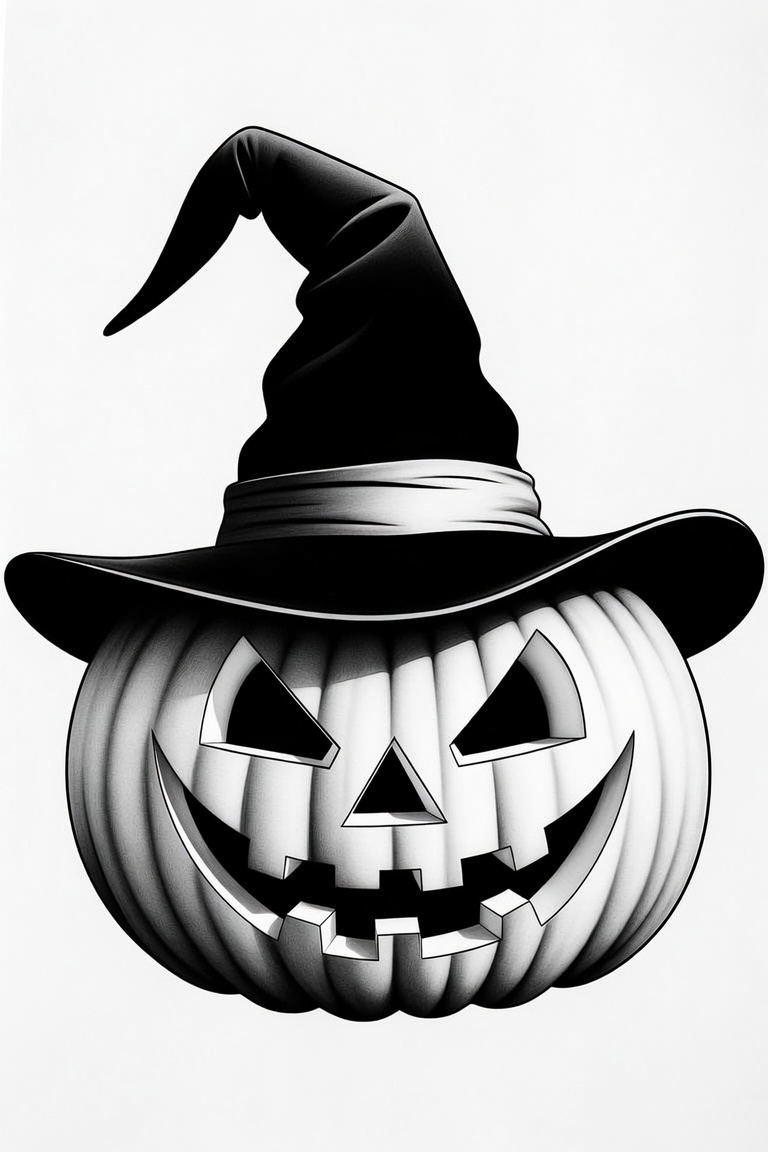 Skull Pumpkin II — black and grey Halloween flash design